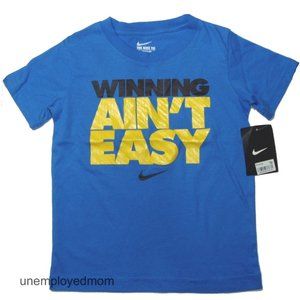 Boys Nike Tee Winning Ain't Easy Active Wear Sports Athletic Shirt Top BTS